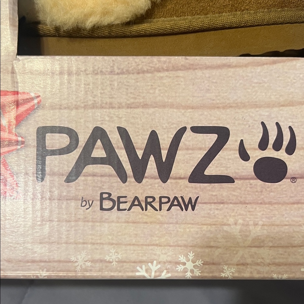 Pawz by BearPaw Women's Suede Slippers - Brown and Cream NIB Size 6 - Picture 2 of 9